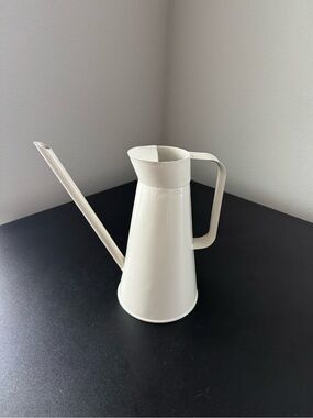 White Metal Watering Can Vase